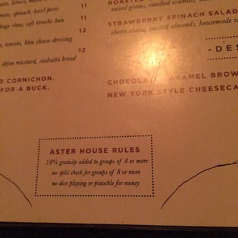 Aster Cafe - This part of the menu made me giggle. - New American Near Me - Minneapolis, Minnesota Aster Cafe - This part of the menu made me giggle. - New American Near Me - Minneapolis, Minnesota