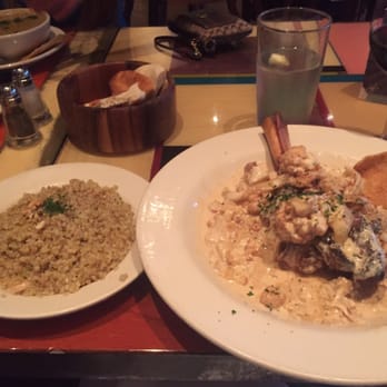 DishDash - Zahra with Freekeh (buckwheat/barley type side) and glass of Cabernet :) - Middle Eastern Near Me - Sunnyvale, California