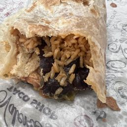 Burnt black pepper in burrito! Burnt black pepper in burrito!