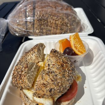Hb Corner Market - Breakfast bagel (make at HB Corner Market) with fried egg and sausage, yum. Coffee is strong and hot! That's the second loaf of bread! - Specialty Food Near Me - Huntington Beach, California Hb Corner Market - Breakfast bagel (make at HB Corner Market) with fried egg and sausage, yum. Coffee is strong and hot! That's the second loaf of bread! - Specialty Food Near Me - Huntington Beach, California