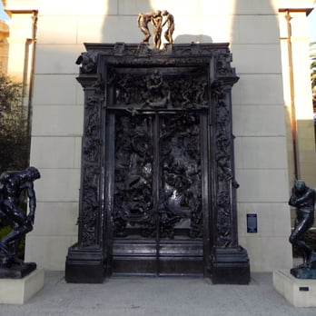 Rodin Sculpture Garden - Rodin's Gates of Hell with his Adam and Eve on either side - Museums Near Me - Stanford, California Rodin Sculpture Garden - Rodin's Gates of Hell with his Adam and Eve on either side - Museums Near Me - Stanford, California