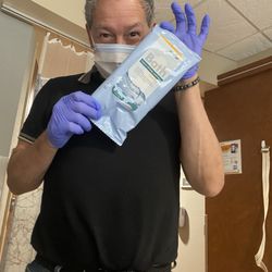 Community Hospital - My husband looking a bit suspicious!
