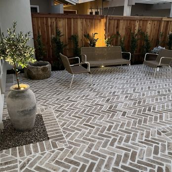 Echo Family Landscaping - Entirely new brick courtyard, fountain, lighting, drainage and plants. - Landscaping Near Me Echo Family Landscaping - Entirely new brick courtyard, fountain, lighting, drainage and plants. - Landscaping Near Me