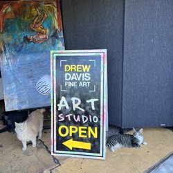 Drew Davis Fine Art - Art studio cats greet and invite you in!