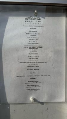 Menu photo 1 Cuchullin Portree, HLD Menu photo 1 Cuchullin Portree, HLD