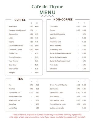 Menu photo 2 Cafe De Thyme Columbia, SC