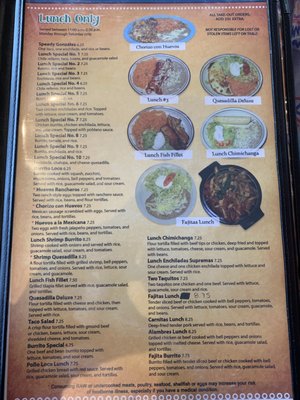 Menu photo 8 Mi Zarape Mexican Restaurant Saline, MI
