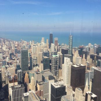 Skydeck Chicago - I took one lousy picture. It was the least I could do after the hellish experience of getting up there for the privilege to do this. - Observatories Near Me - Chicago, Illinois