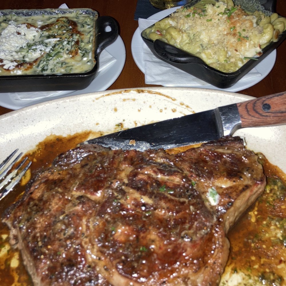 Roaring Fork - Ribeye, Green Chili Mac & Cheese, creamed spinach. Delicious! - New American Near Me - Austin, Texas Roaring Fork - Ribeye, Green Chili Mac & Cheese, creamed spinach. Delicious! - New American Near Me - Austin, Texas