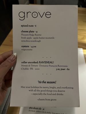 Menu photo 5 Grove Grand Rapids, MI