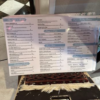 Cafe Caspian - Back side of the menu - Persian/Iranian Near Me - Houston, Texas