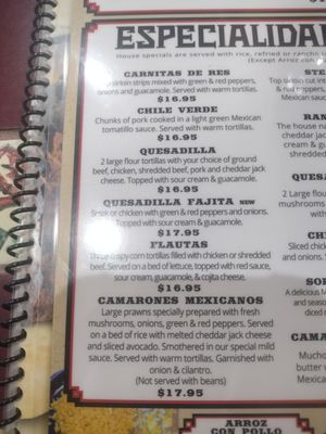 Menu photo 3 Rancho Viejo Post Falls, ID