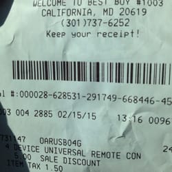 Just the receipt with store address