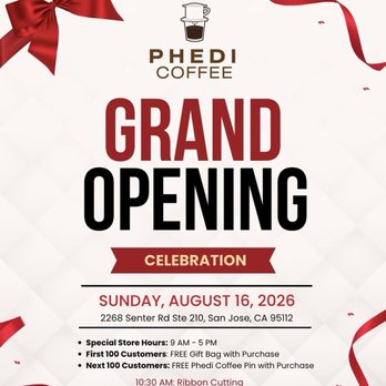 Phedi Coffee - Grand opening this Sunday! - Coffee & Tea Near Me - San Jose, California