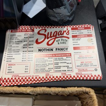 Sugar’s Hot Pizza & Subs - Menu - Pizza Near Me - Boston, Massachusetts Sugar’s Hot Pizza & Subs - Menu - Pizza Near Me - Boston, Massachusetts
