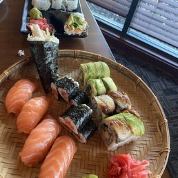 Some of the fresh rolled sushi offerings