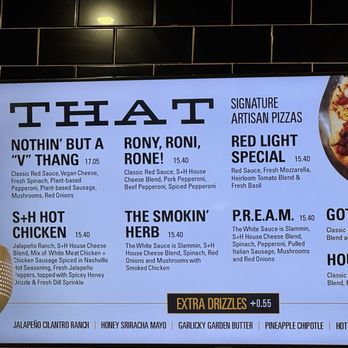 Slim & Husky’s - Some of the pizza menu - Pizza Near Me - Nashville, Tennessee