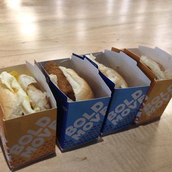 White Castle - Left to Right: Breakfast Slider, Fish Slider, Classic Slider, Chicken Ring Slider - Burgers Near Me - Scottsdale, Arizona White Castle - Left to Right: Breakfast Slider, Fish Slider, Classic Slider, Chicken Ring Slider - Burgers Near Me - Scottsdale, Arizona