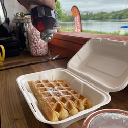 Waffle Wagon - The Canadian: icing sugar & maple syrup waffle