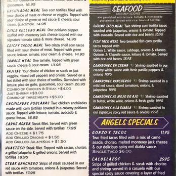 Angels Mexican Kitchen - Menu 8-11-2026 - Mexican Near Me - Angels Camp, California