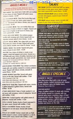 Menu photo 1 Angels Mexican Kitchen Angels Camp, CA