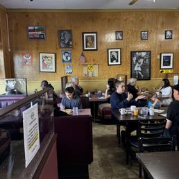 We sat in that second booth against the wall. We sat in that second booth against the wall.