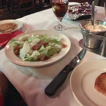 Clearman's Steak 'N Stein - The husband's salad. Again, just iceberg and croutons. The croutons and the cabbage salad were greasy. - Steakhouses Near Me - Pico Rivera, California