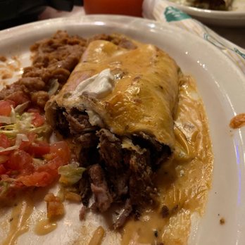 Chuy's - Inside of the steak burrito.. stuffed full of steak - Tex-Mex Near Me - Huntsville, Alabama