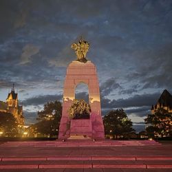 Parliament Hill - The National War Memorial lit up