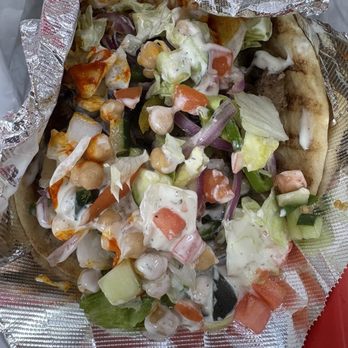 Shahs Halal Food - Lamb gyro with extra toppings (no extra charge woohoo!) - Salad Near Me - Irving, Texas