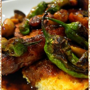 Polanco Kitchen & Bar - NY Striploin with blistered peppers. - Cocktail Bars Near Me - San Diego, California Polanco Kitchen & Bar - NY Striploin with blistered peppers. - Cocktail Bars Near Me - San Diego, California