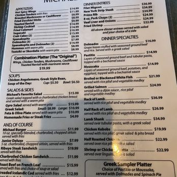 Michael's Bar & Grill - Menu card - Greek Near Me - Saint Louis, Missouri