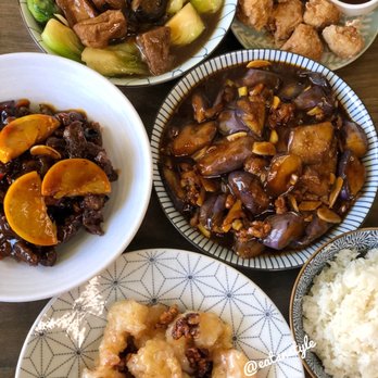 Din Ho Chinese BBQ - Walnut Shrimp, Orange Beef, Eggplant with Shredded Pork in Garlic Sauce, Braised Bean Curd, Fried Wontons! Everything was Delicious - Barbeque Near Me - Austin, Texas Din Ho Chinese BBQ - Walnut Shrimp, Orange Beef, Eggplant with Shredded Pork in Garlic Sauce, Braised Bean Curd, Fried Wontons! Everything was Delicious - Barbeque Near Me - Austin, Texas