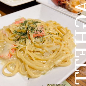 Jeju-Island - a plate of pasta with shrimp - Sushi Bars Near Me - Queens, New York Jeju-Island - a plate of pasta with shrimp - Sushi Bars Near Me - Queens, New York