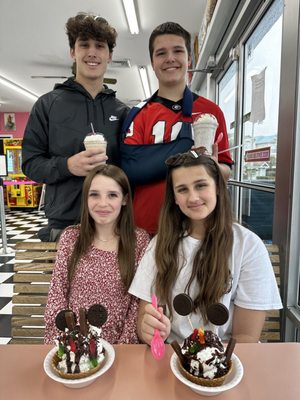 Photo of Black Pearl Mini Golf - Little River, SC, US. Oreo Mud Pirate sundaes and two milkshakes were a big hit after a competitive round of mini golf!