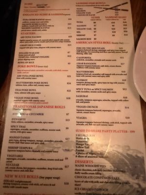 Menu photo 1 The Matterhorn Stowe, VT Menu photo 1 The Matterhorn Stowe, VT