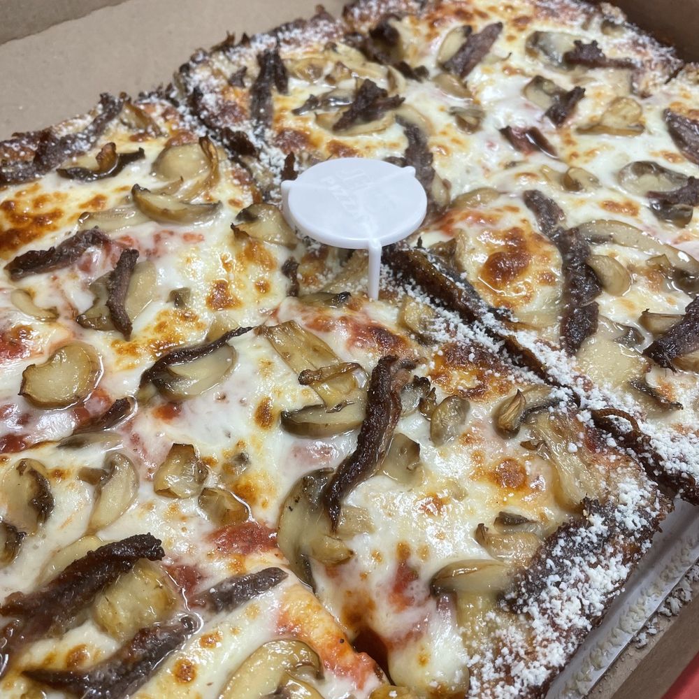 Jet's Pizza - Anchovies and Mushrooms - Pizza Near Me - Jacksonville, Florida