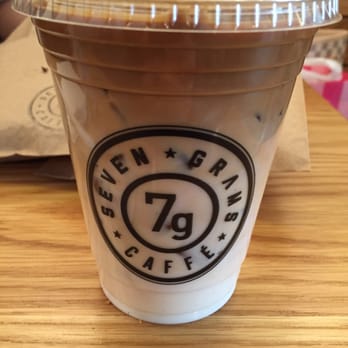 Seven Grams Caffe - Iced latte before the milk was stirred.... So good - Coffee & Tea Near Me - New York, New York Seven Grams Caffe - Iced latte before the milk was stirred.... So good - Coffee & Tea Near Me - New York, New York