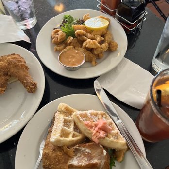 Melba's Restaurant - Country Catfish Strips and (Dark) Chicken & Eggnog Waffle, delicious! - Southern Near Me - New York, New York Melba's Restaurant - Country Catfish Strips and (Dark) Chicken & Eggnog Waffle, delicious! - Southern Near Me - New York, New York