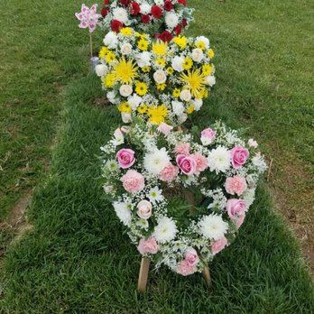 Evelyn's Flower Shop - three heart shape wreaths - Florists Near Me - Chino, California