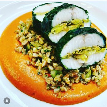 Fabio’s Catering - Branzino farro bell pepper coulis - Caterers Near Me Fabio’s Catering - Branzino farro bell pepper coulis - Caterers Near Me