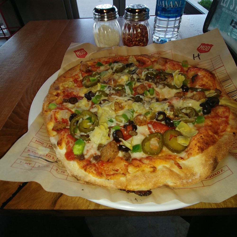 Original crust red sauce, assaggio cheese, artichokes, black olives, green peppers, jalapenos peppers, pepperoni, ground beef, and sausage. Original crust red sauce, assaggio cheese, artichokes, black olives, green peppers, jalapenos peppers, pepperoni, ground beef, and sausage.