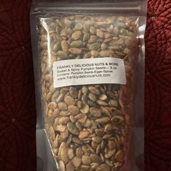 Ingredients list on 8oz package of Sweet & Spicy Pumpkin seeds