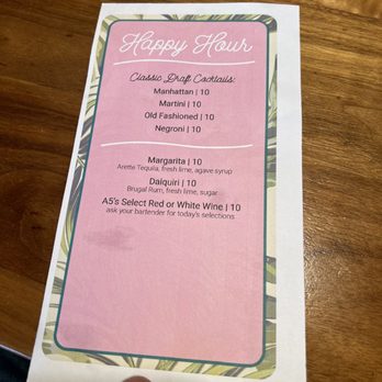 A5 Steakhouse - Menu - Steakhouses Near Me - Denver, Colorado