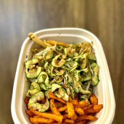 Roam Artisan Burgers - FRY-FECTA - Russet Fries, Sweet Potato Fries & Zucchini Onion Haystack