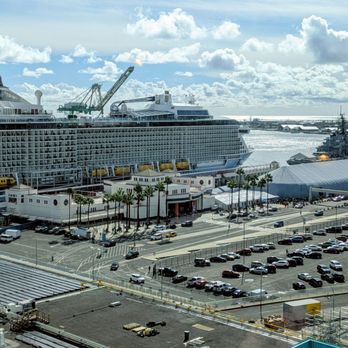 Royal Caribbean Cruises - Quantum of the Seas docks at the Port of Los Angeles Cruise Terminal Berth 92 - Tours Near Me - Wilmington, California