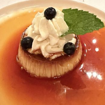 Le Chat Noir - Creme Caramel, with Fresh Berries - French Near Me - Washington, DC, District of Columbia