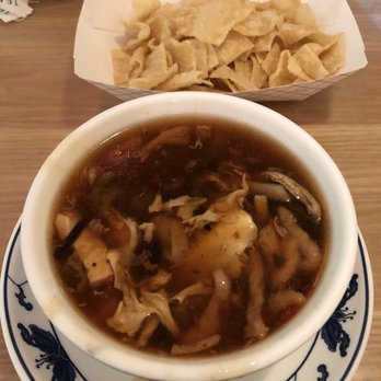 Rose Garden - Lunch special comes w/ wonton chips and soup I got hot & sour. - Fast Food Near Me - Albuquerque, New Mexico