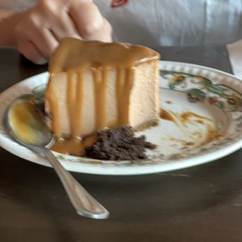 FINKA Table & Tap - House made cheesecake. Delicious with the dulce de leche and bits of dark chocolate. - Asian Fusion Near Me - Miami, Florida