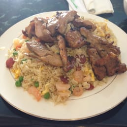 Combination fried rice and BBQ Chicken Combination fried rice and BBQ Chicken